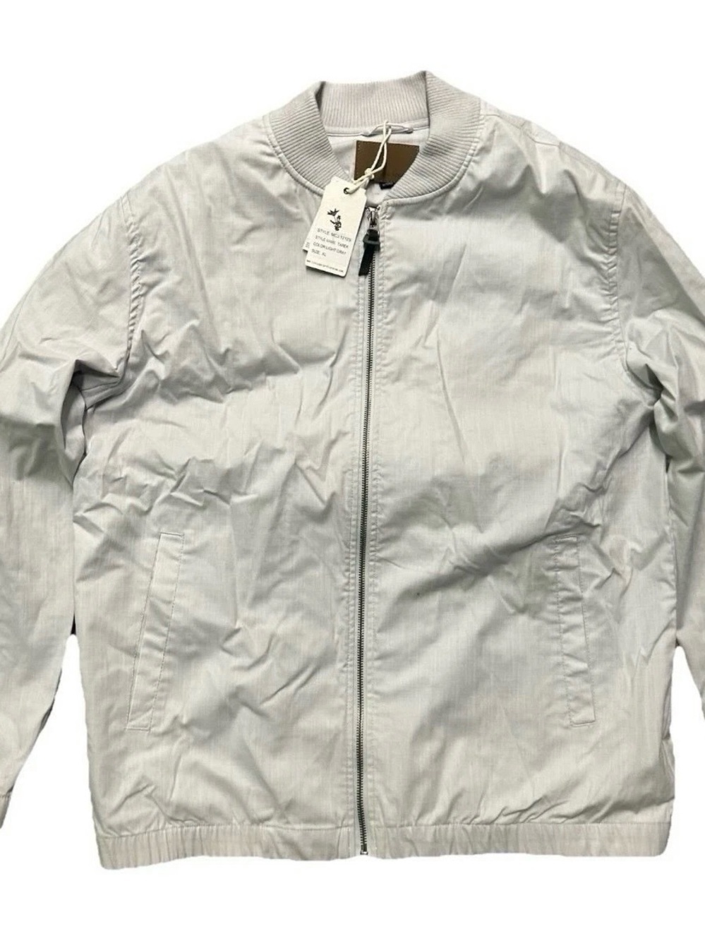 NWT Civil Society Texture Slub Bomber Grey Jacket Size XL
